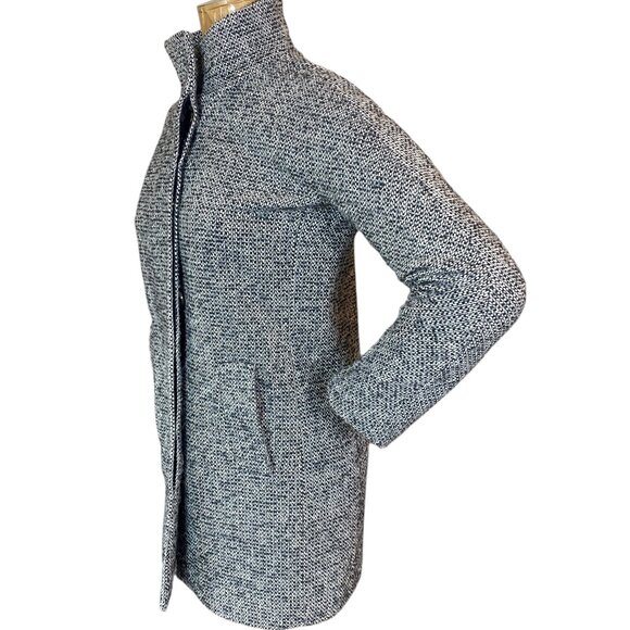 J. Crew Factory Wool Blend Tweed City/Pea Coat Black White Sz 00 #246G - Picture 5 of 10